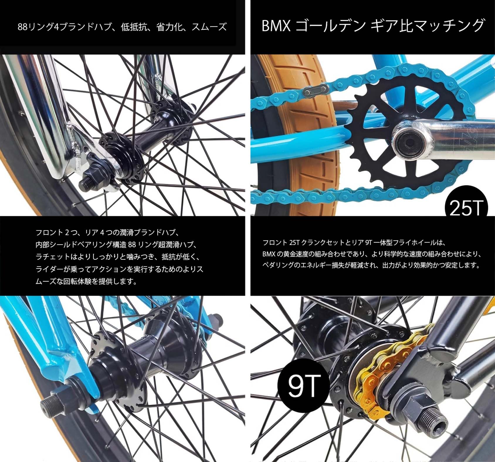 Amazon | 20 インチ BMX バイク自転車、スタント アクション BMX